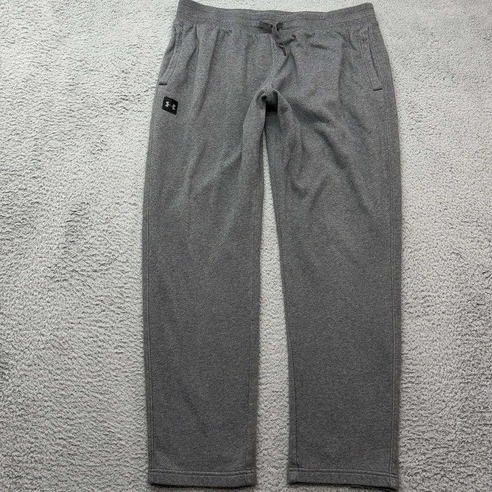 Under Armour Rival Fleece Pants Mens 2XL Gray Straight Sweatpants Drawstring UA
